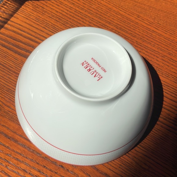 Lauren Ralph Lauren Red Pagoda 6” Coupe Cereal Bowl RARE Chinoiserie - Picture 8 of 12